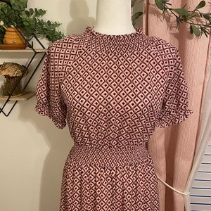 Red High Neck Dress W/ Matching Bow